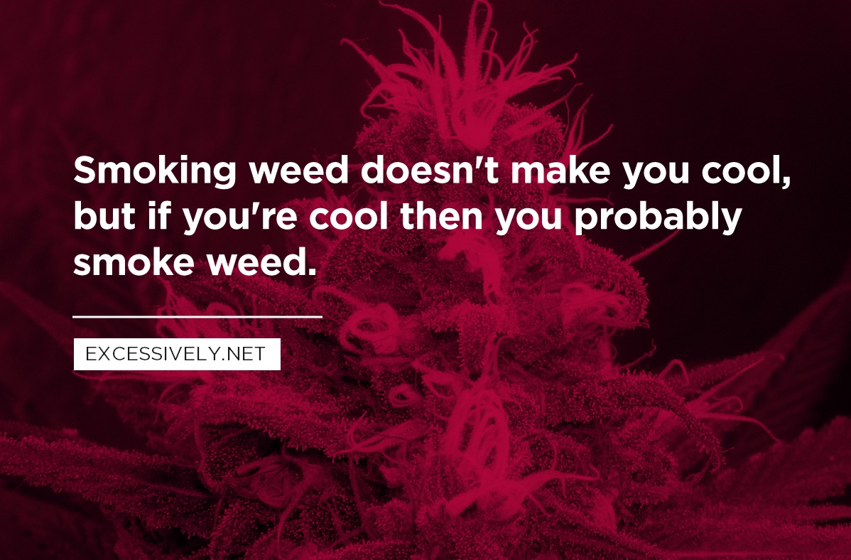 Smoking weed doesn’t make you cool, but if you’re cool then you probably smoke weed.
